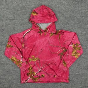 Realtree Hoodie Girls Medium Pink Camo Xtra Colors Pullover Kangaroo Pocket Hunt